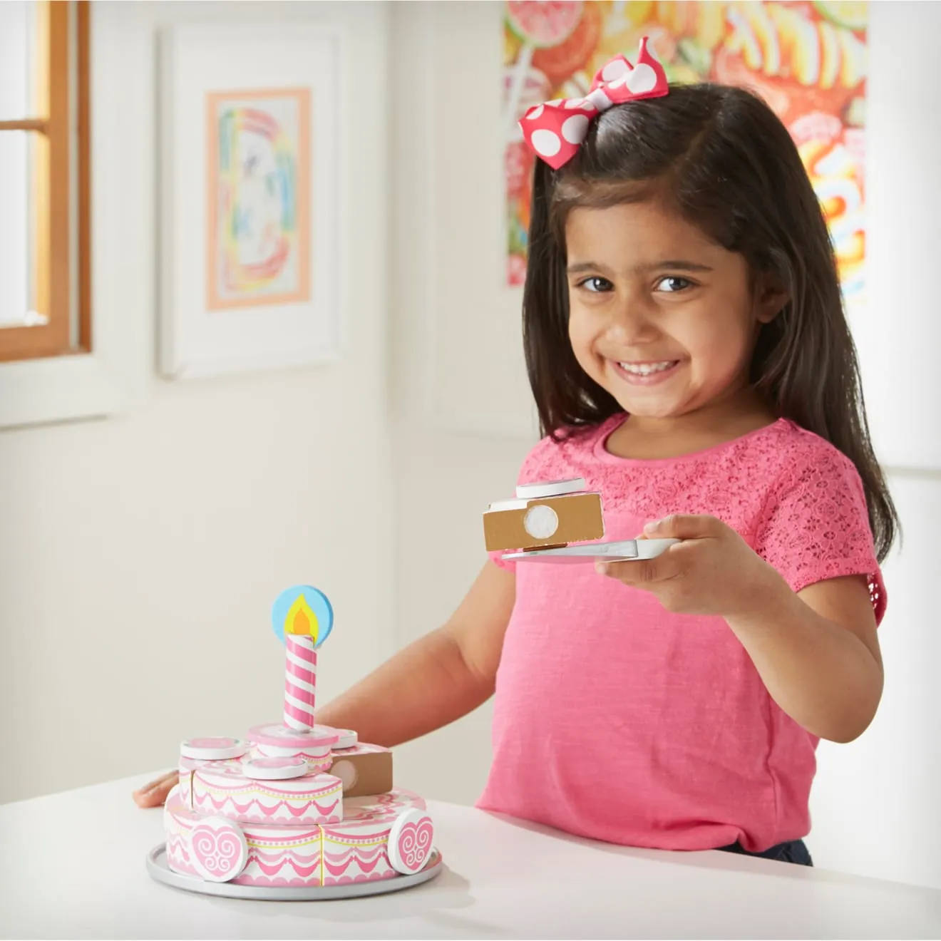 Melissa & Doug Triple-Layer Party Cake houten speelgoedtaart