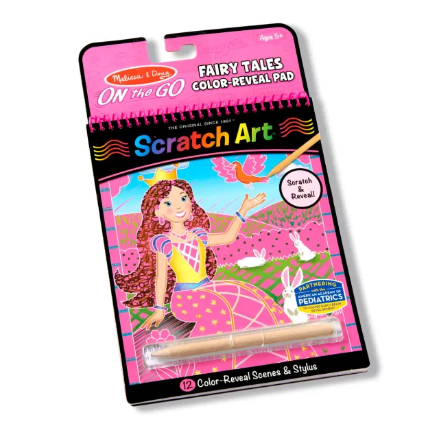 Melissa & Doug On the Go Fairy Tales krasboek 12 platen