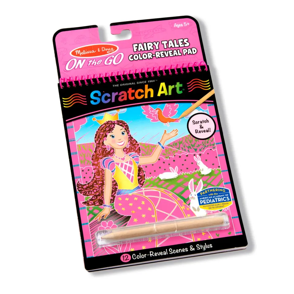 Melissa & Doug On the Go Fairy Tales krasboek 12 platen