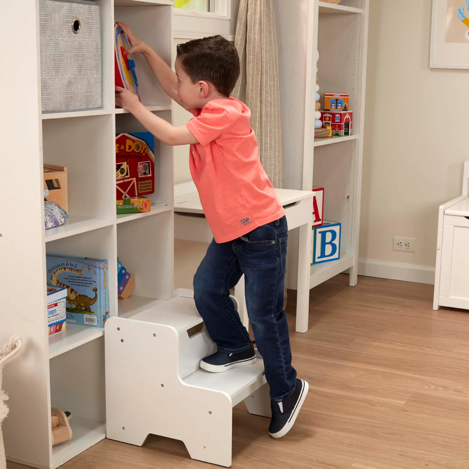 Melissa & Doug Houten Opstapkrukje Wit 2 treden