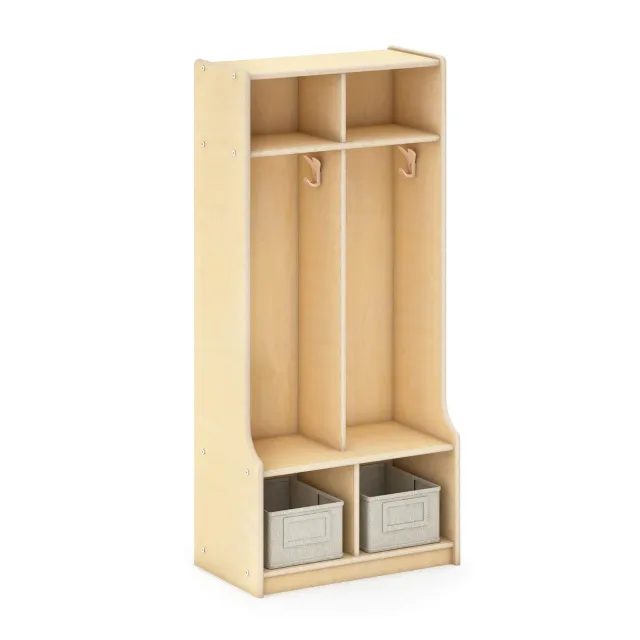 Guidecraft EdQ 2-Section lockerkast bankje naturel