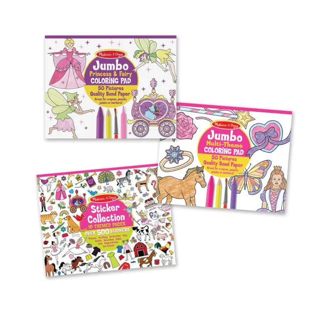 Melissa & Doug Princess Fairy kleur- en stickerblokken