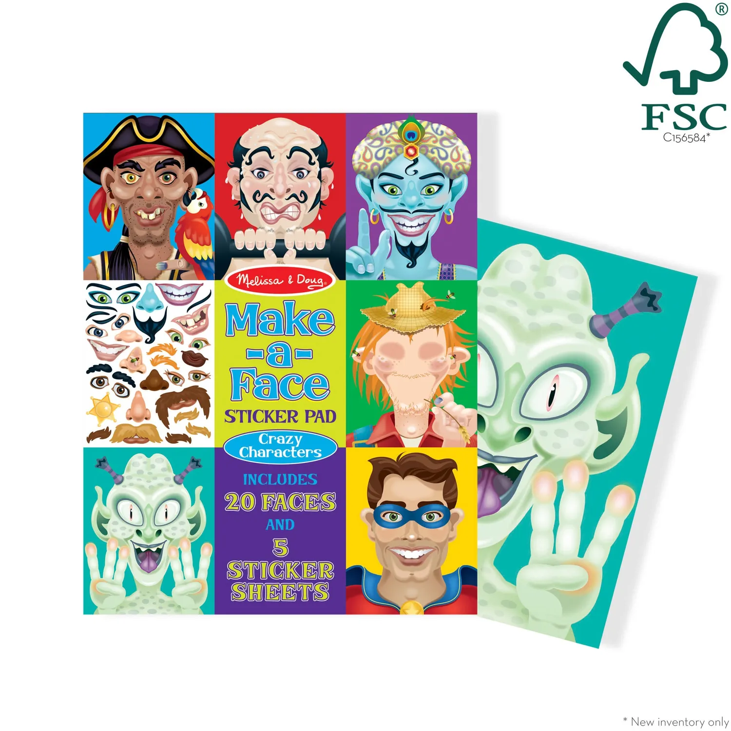 Melissa & Doug Make-a-Face stickerboek gekke gezichten