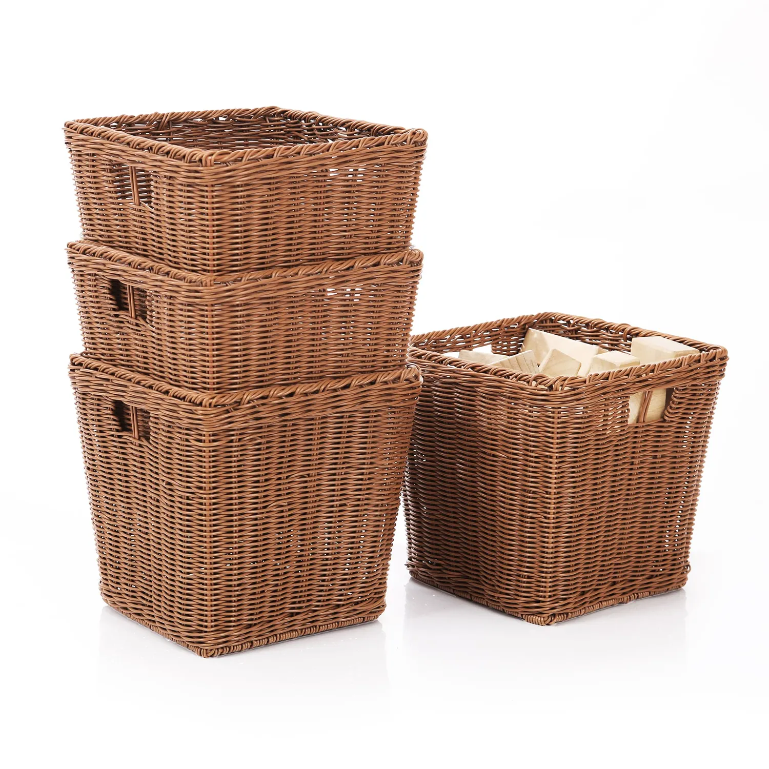 Guidecraft Medium Woven Basket opbergmand set van 4 wasbaar