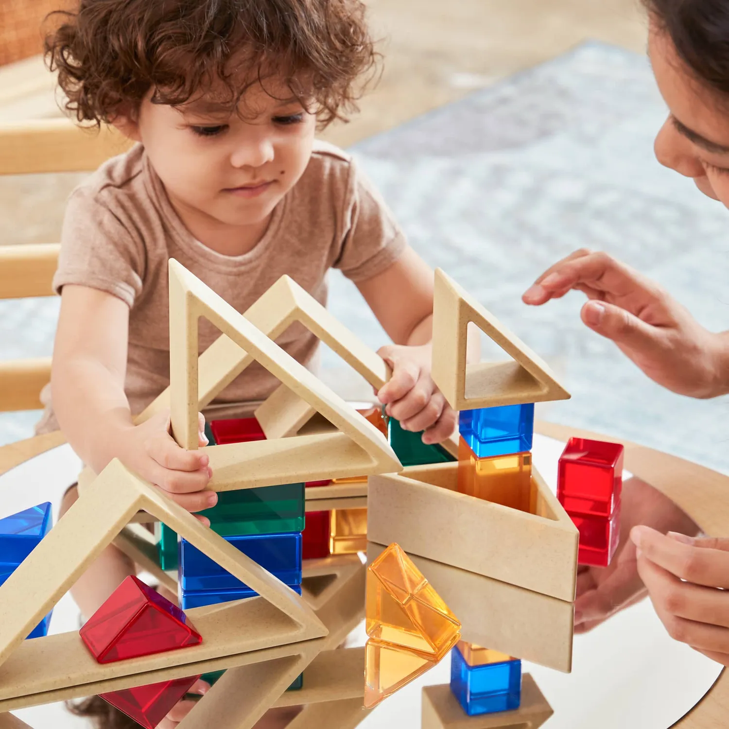 Guidecraft Discovery Triangles stapelspeelgoed naturel