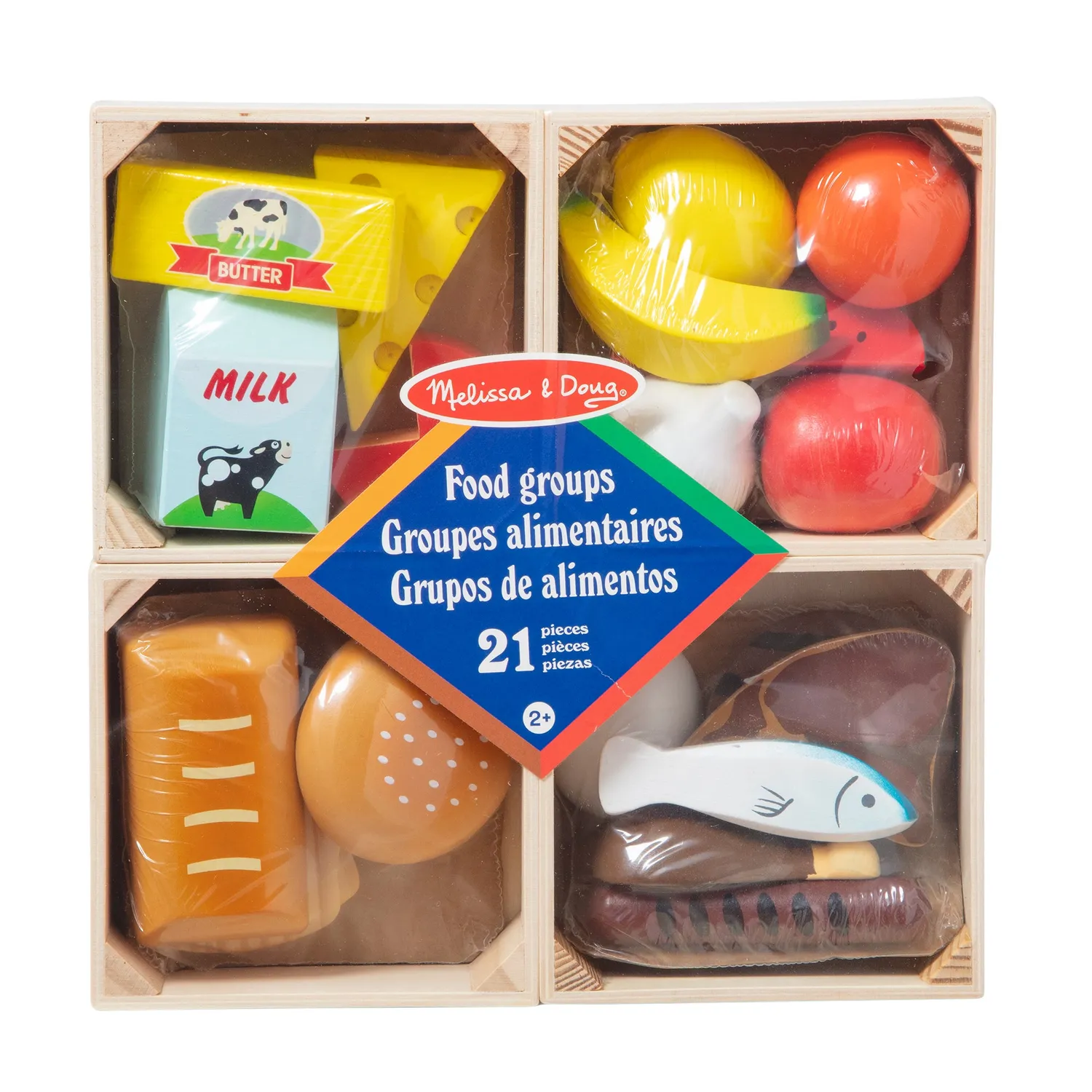 Melissa & Doug Food Groups houten speelvoedsel 5 vakken