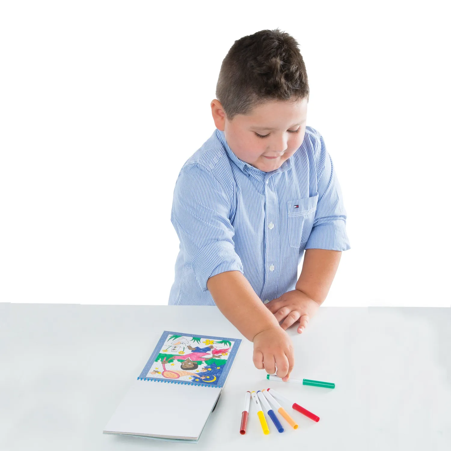Melissa & Doug Color by Numbers kleurboek blauw met stiften