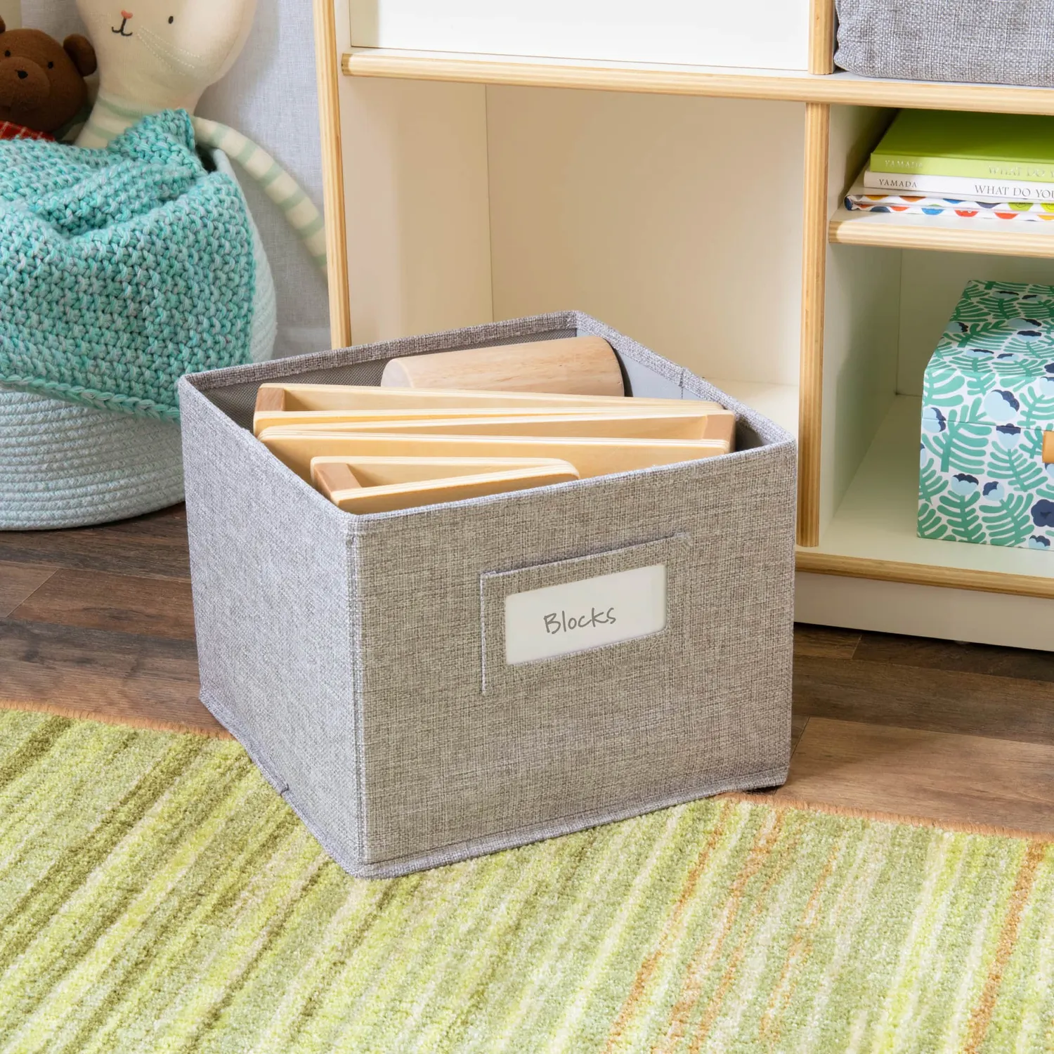 EdQ Reading Nook with Bins boekenkast Natural leeshoekje