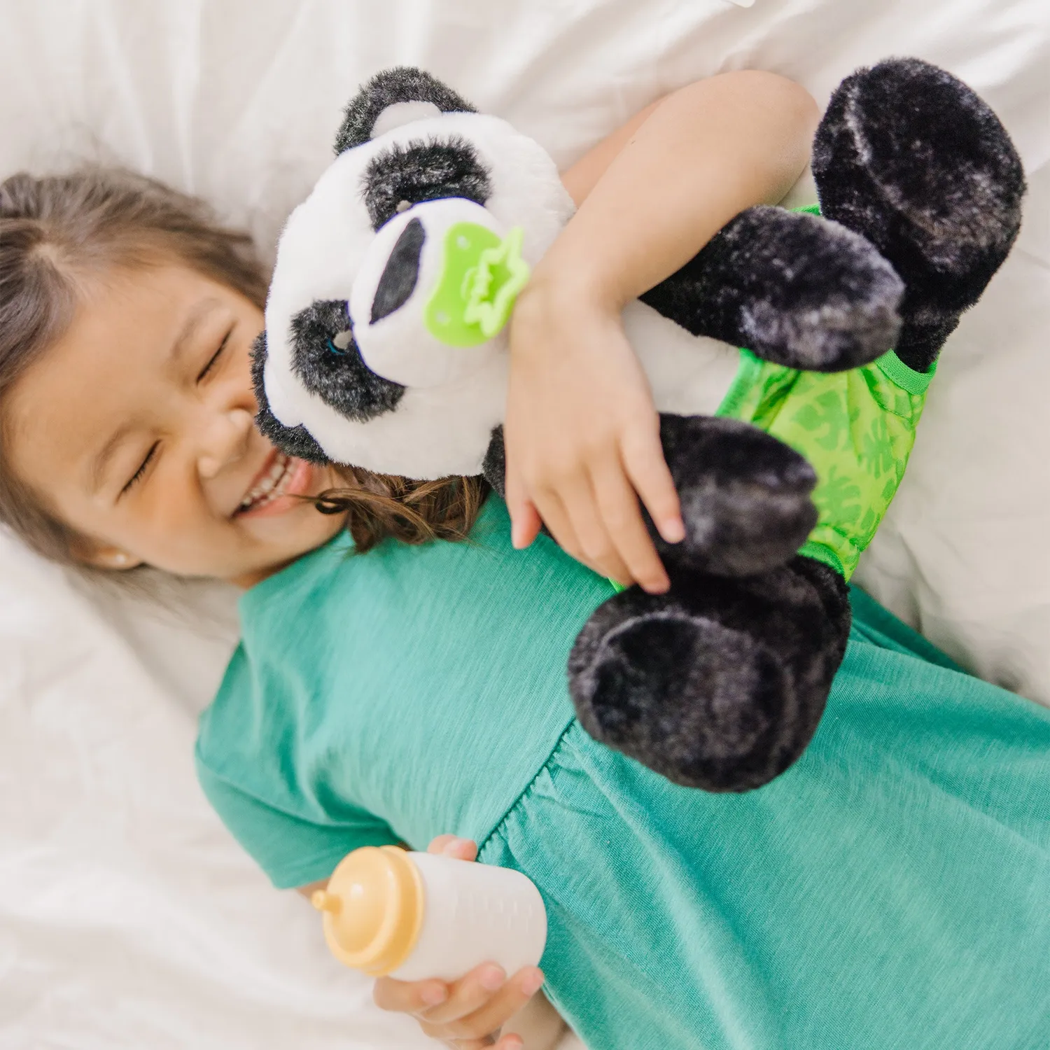 Melissa & Doug Baby Panda Knuffel 28 cm met fles