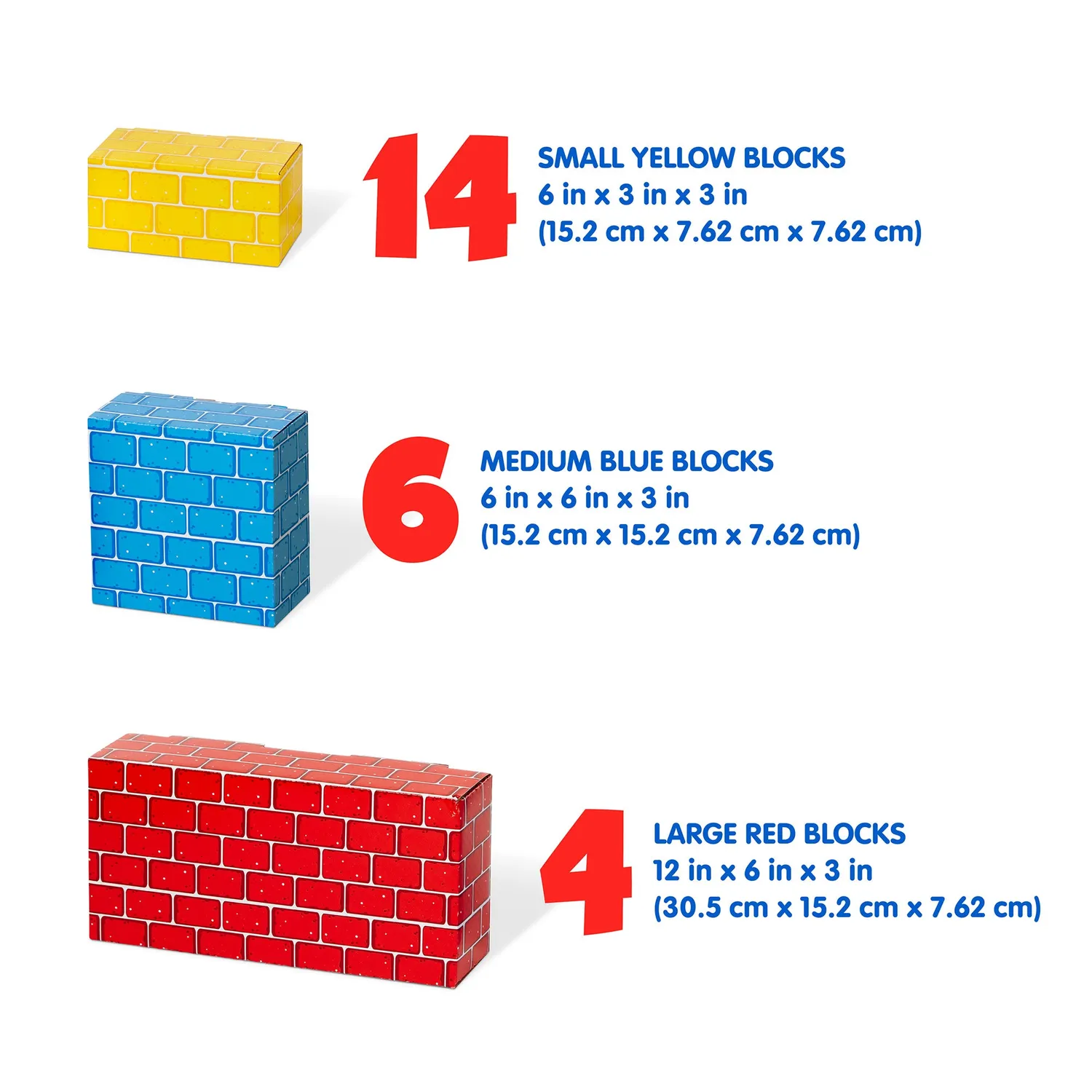 Melissa & Doug Jumbo Cardboard Blocks bouwblokken 24 stuks karton