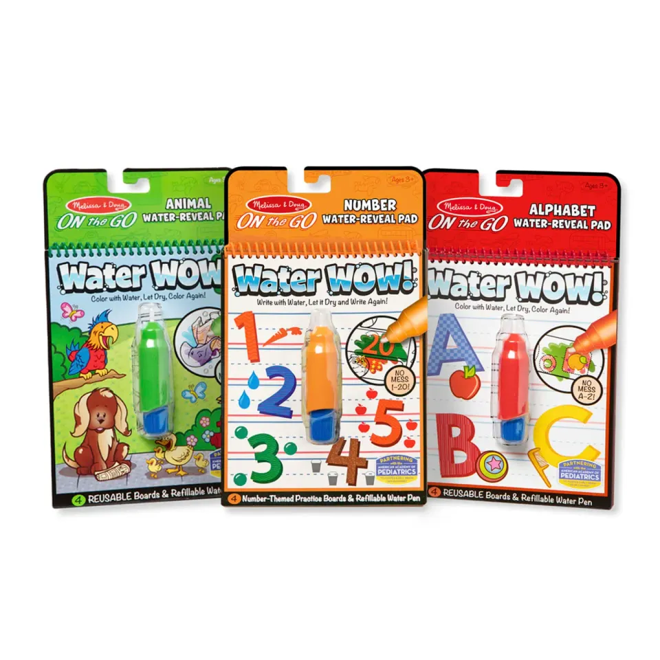 Melissa & Doug Water Wow kleurboek dieren set 3 stuks herbruikbaar