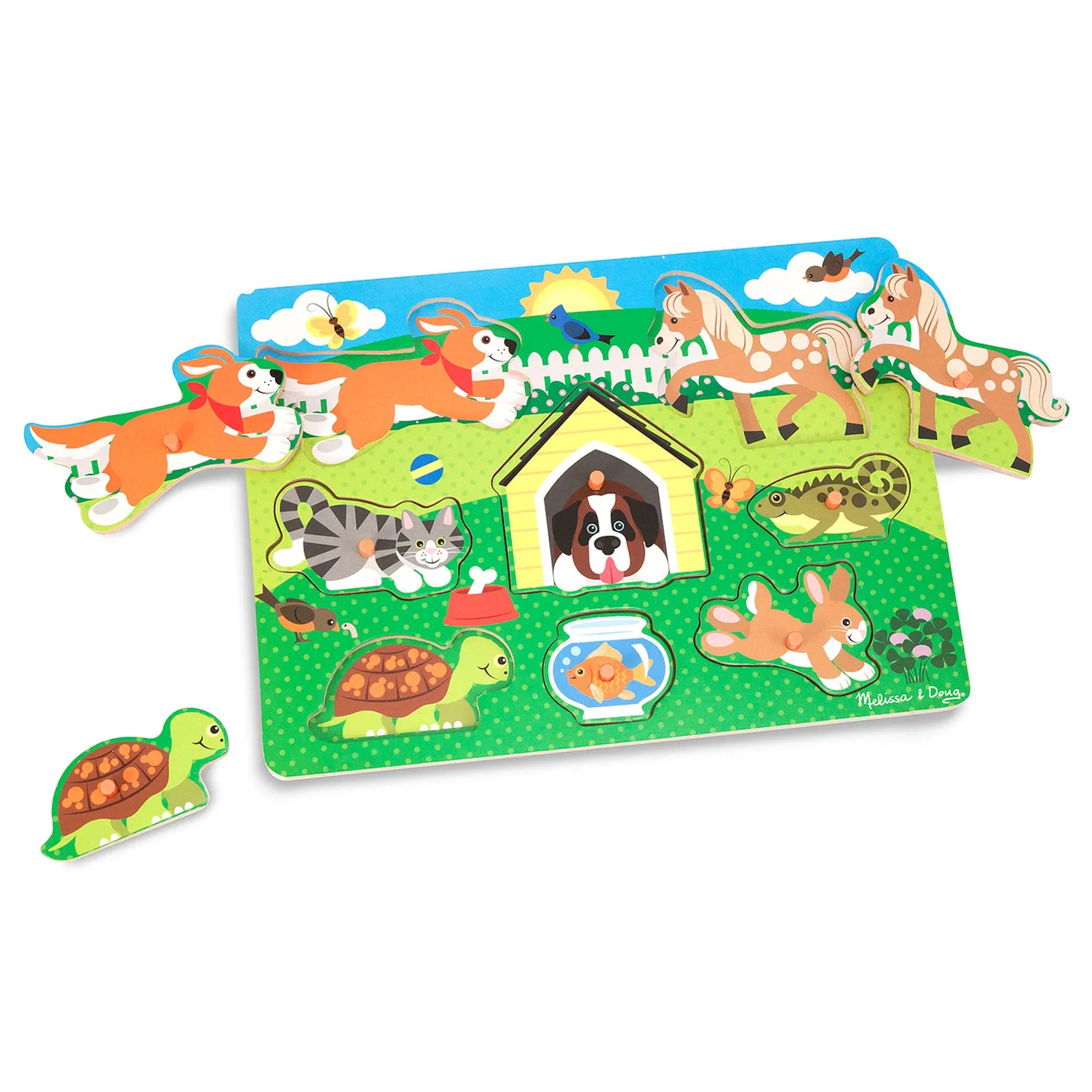 Melissa & Doug Houten Noppenpuzzel 4-pack Peuter