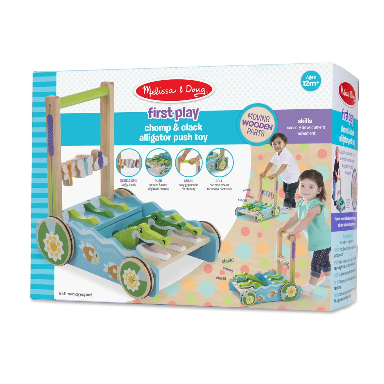 Melissa & Doug First Play Chomp & Clack Alligator duwspeelgoed