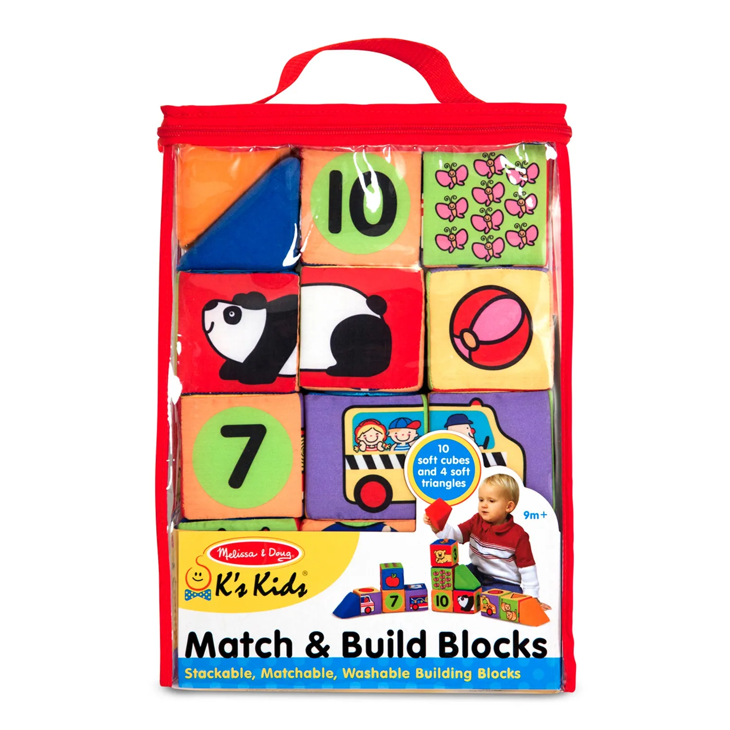 Melissa & Doug K's Kids Match and Build zachte blokken 14 stuks