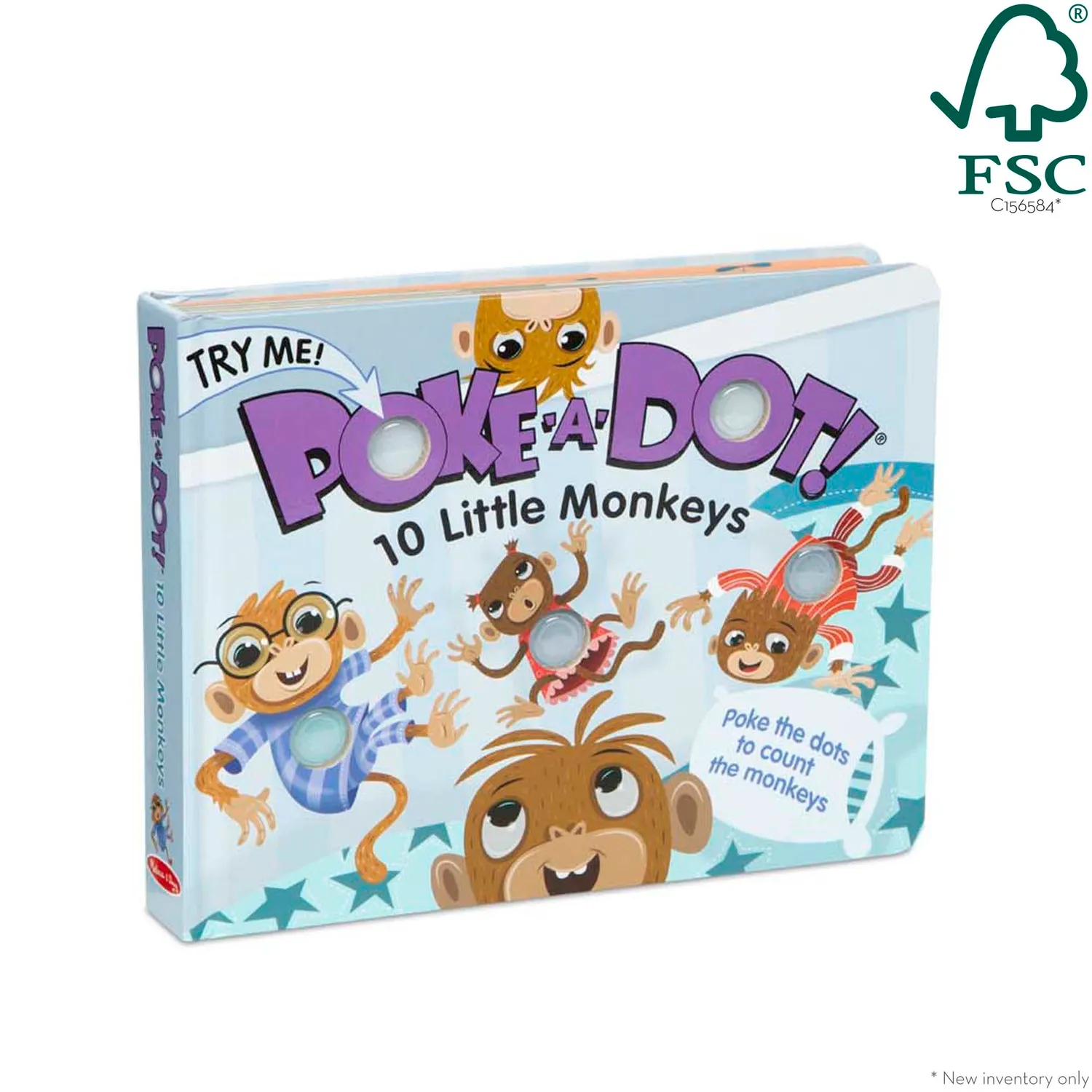 Melissa & Doug Poke-a-Dot 10 Little Monkeys telboek kartonboek