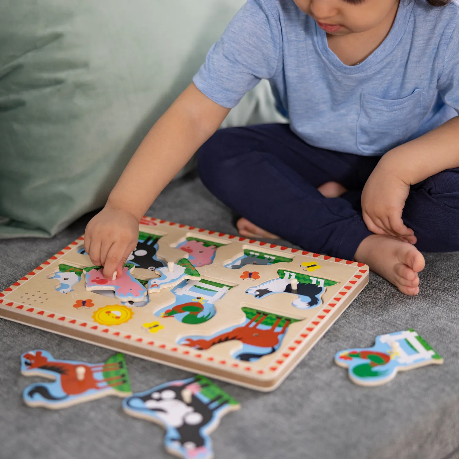 Melissa & Doug Farm Animals geluidspuzzel hout 8 stukjes