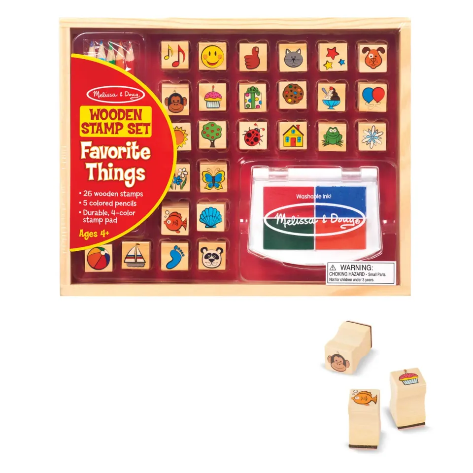 Melissa & Doug Favorite Things Stempelset houten 26 stuks