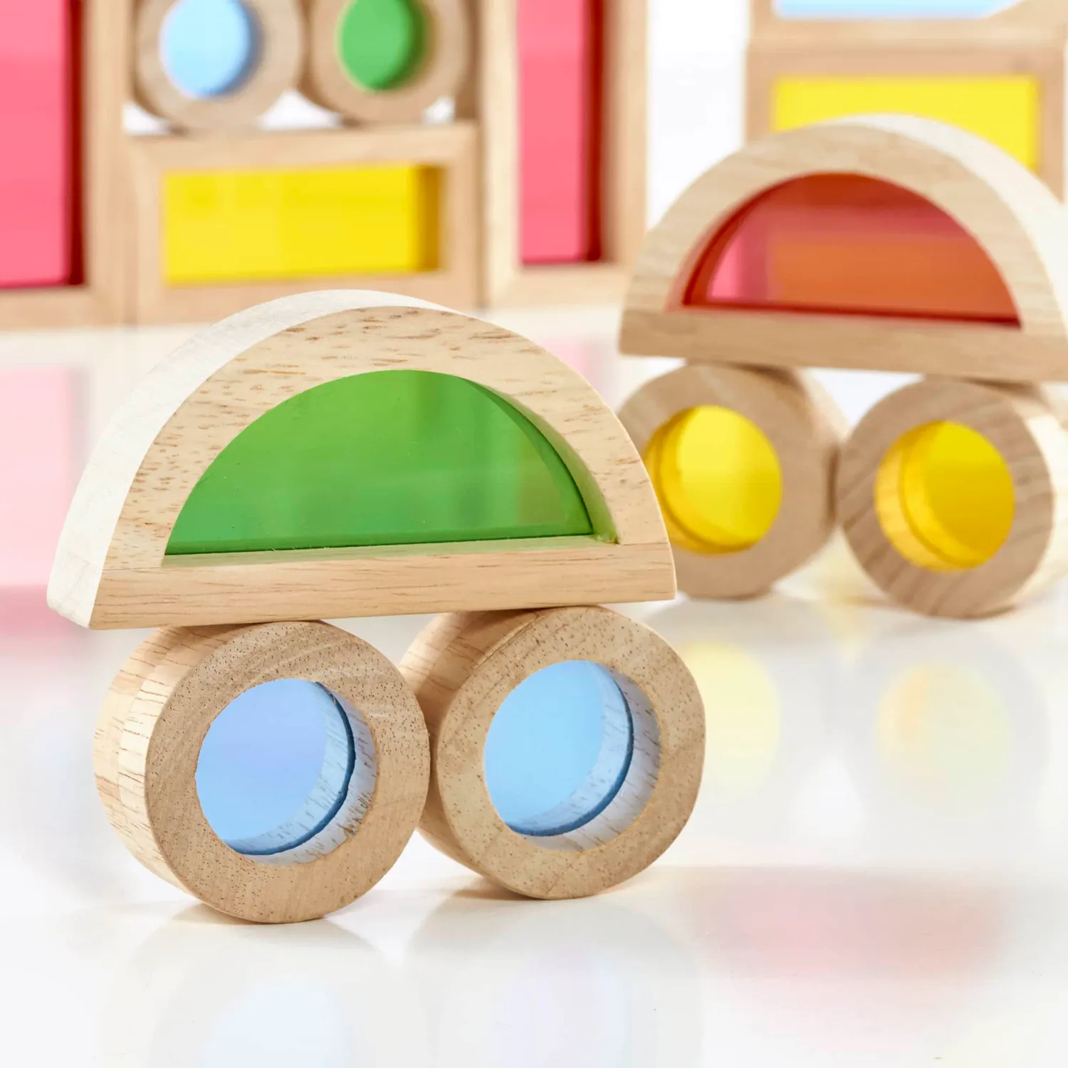 Guidecraft Jr Rainbow Blocks houten blokken kleuren