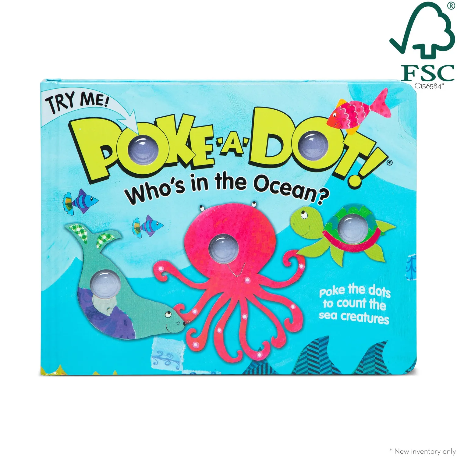 Melissa & Doug Poke-a-Dot Who's in the Ocean kartonboek met popdots