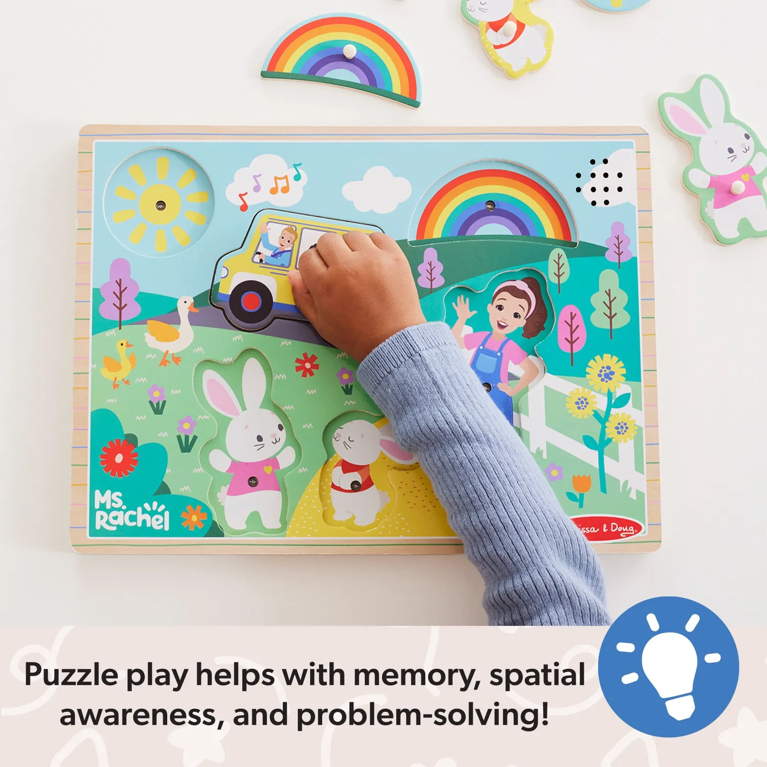 Melissa & Doug Ms. Rachel muziek puzzel hout 6 stukjes geluid