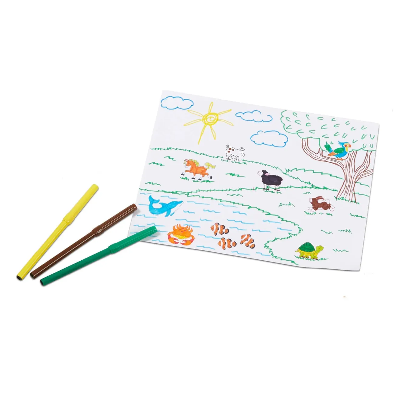 Melissa & Doug Deluxe stempelset hout dieren 38-delig