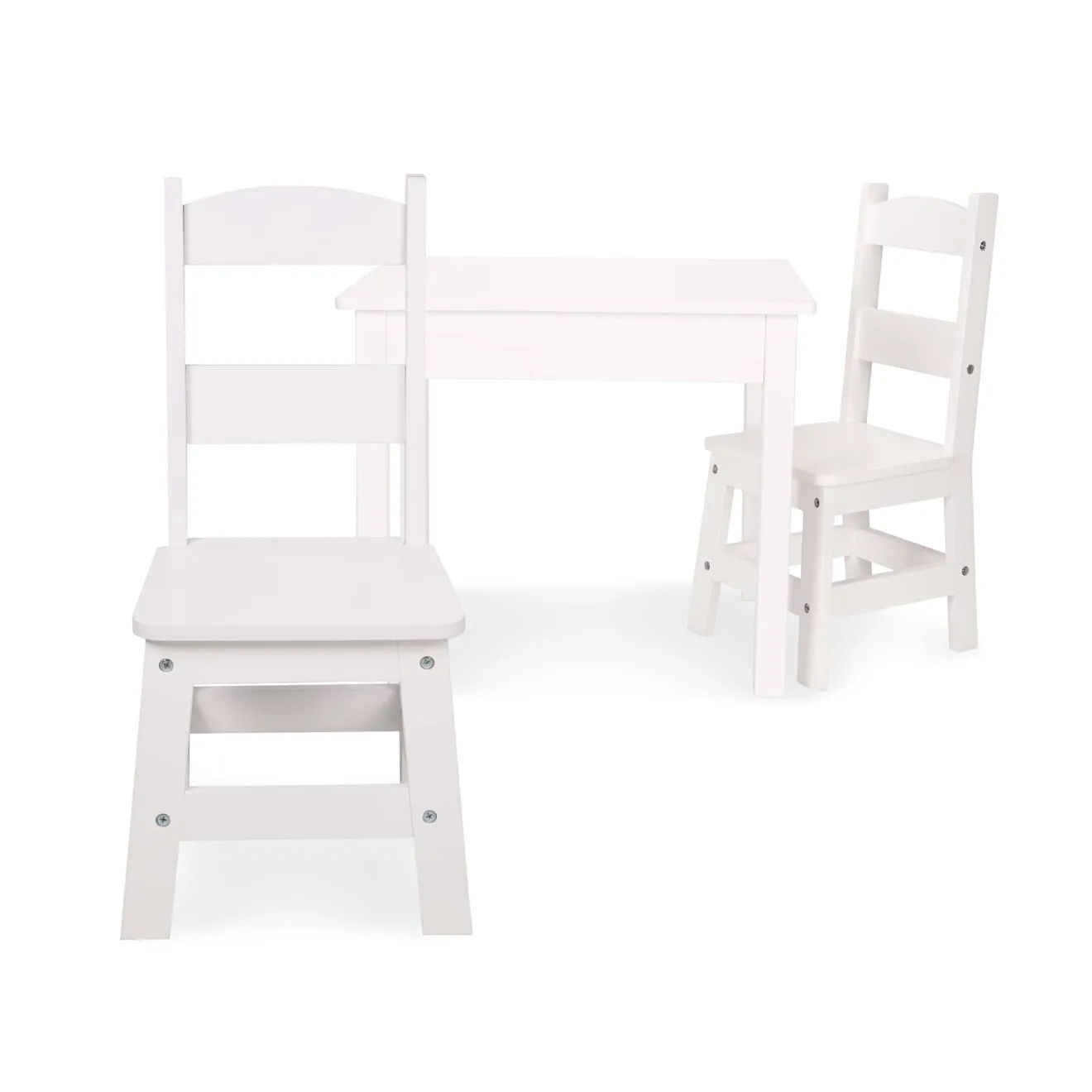 Melissa & Doug Wooden Table kindertafel wit met 2 stoelen