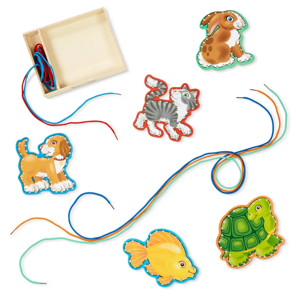 Melissa & Doug Lace & Trace rijgspel huisdieren 5 kaarten