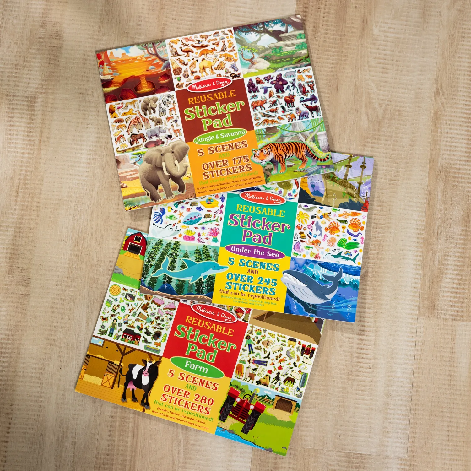 Melissa & Doug Reusable Sticker Pad stickers 3-pack