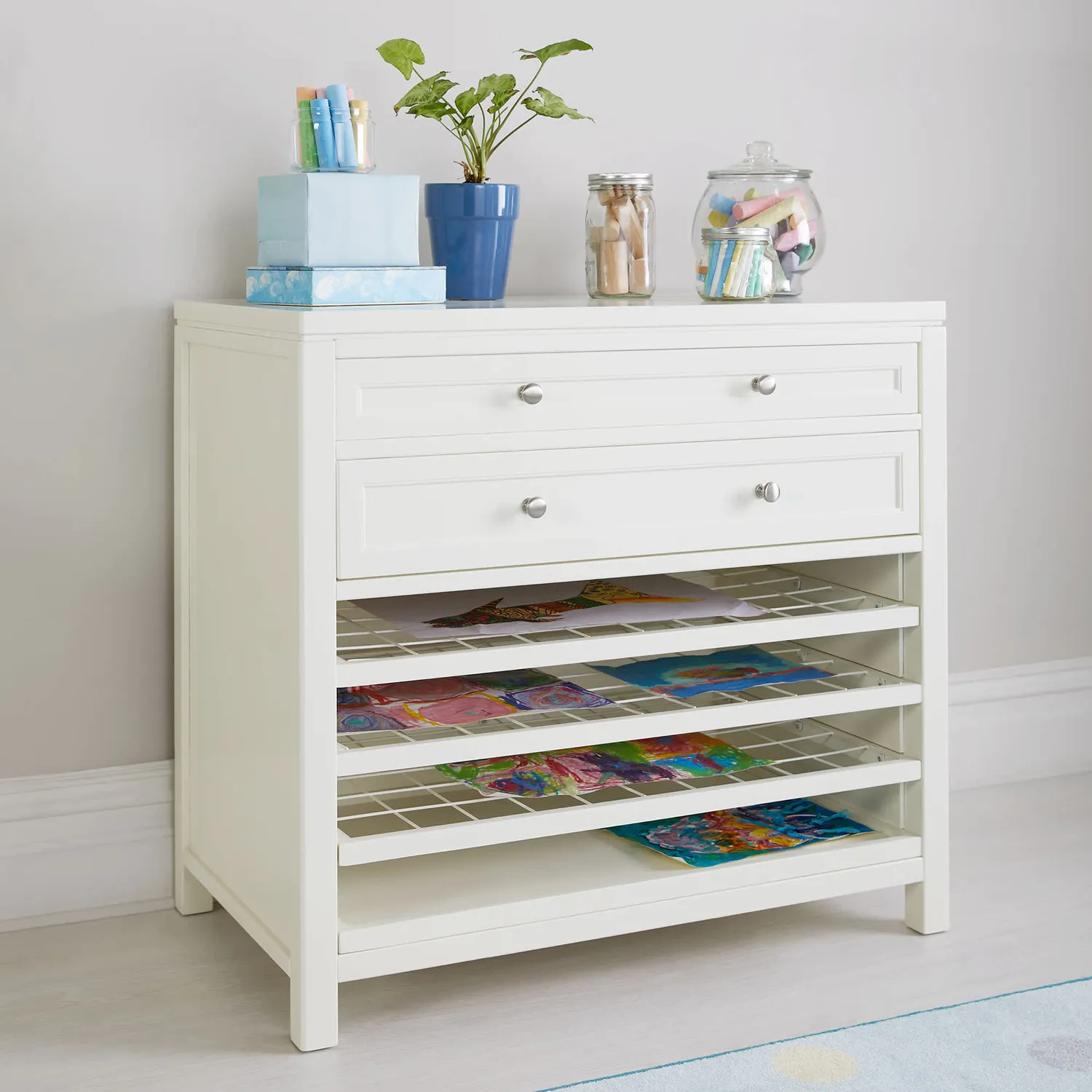 Martha Stewart Kids Art Storage opbergkast droogrek wit