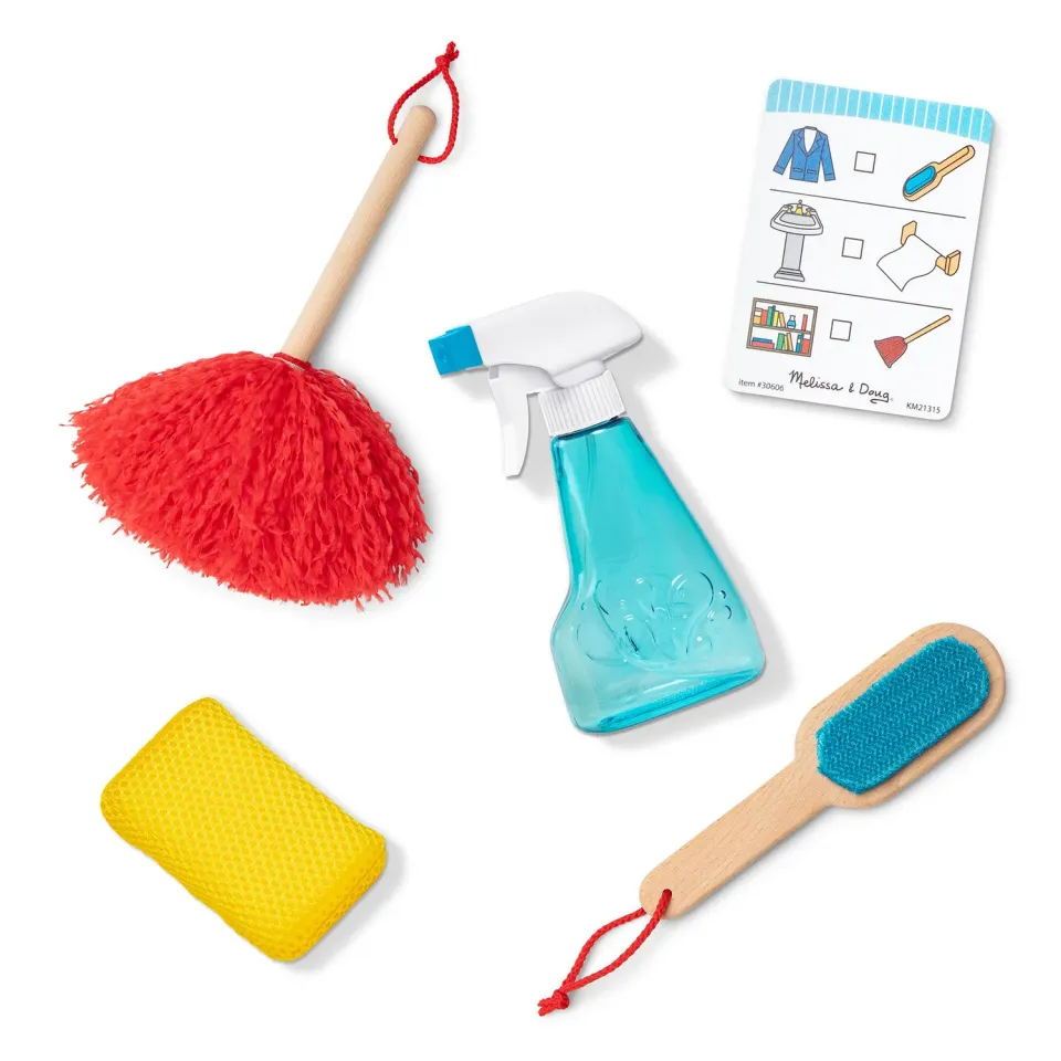 Melissa & Doug Deluxe Sparkle Shine schoonmaakset 10-delig hout