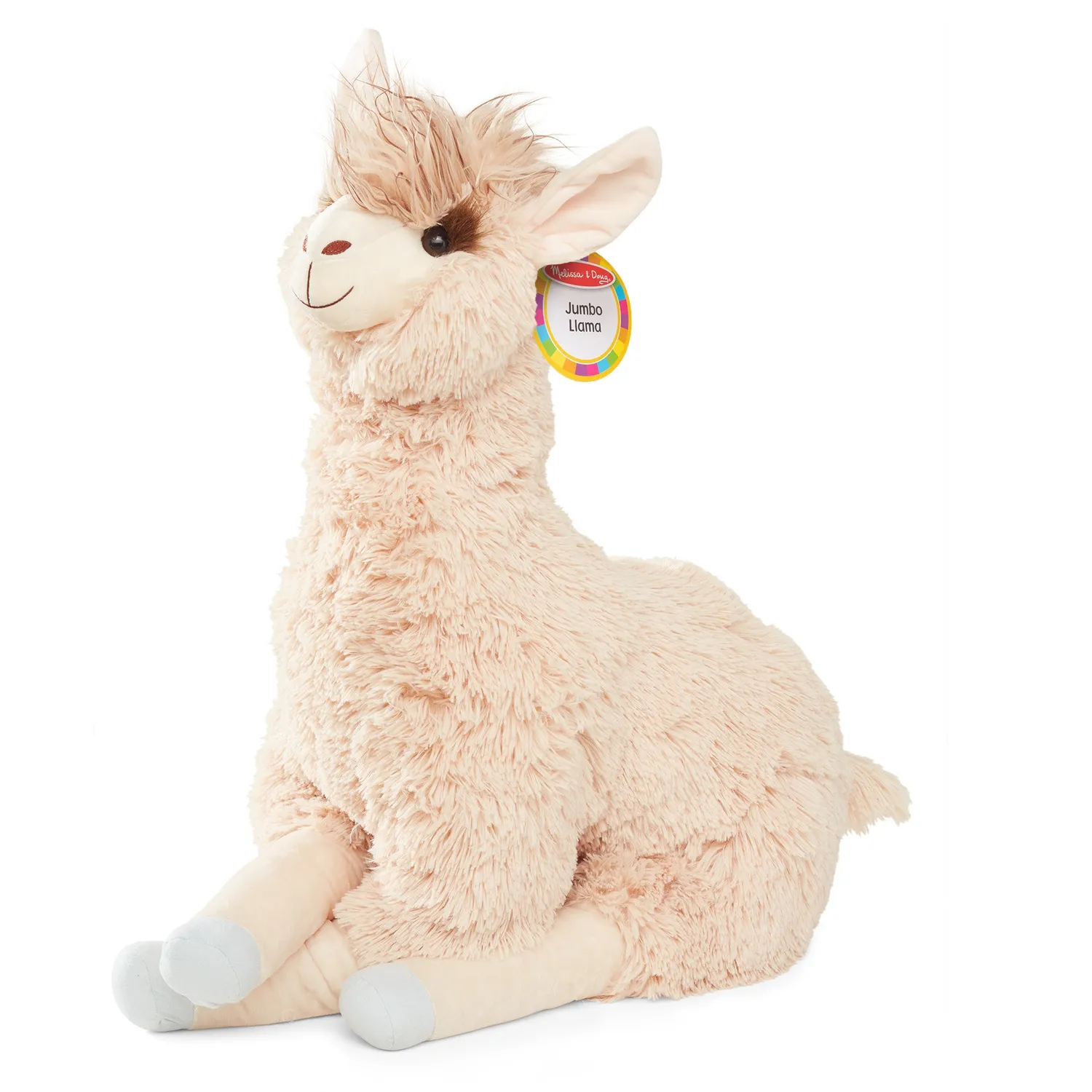 Melissa & Doug Jumbo Llama knuffel groot 66 cm beige