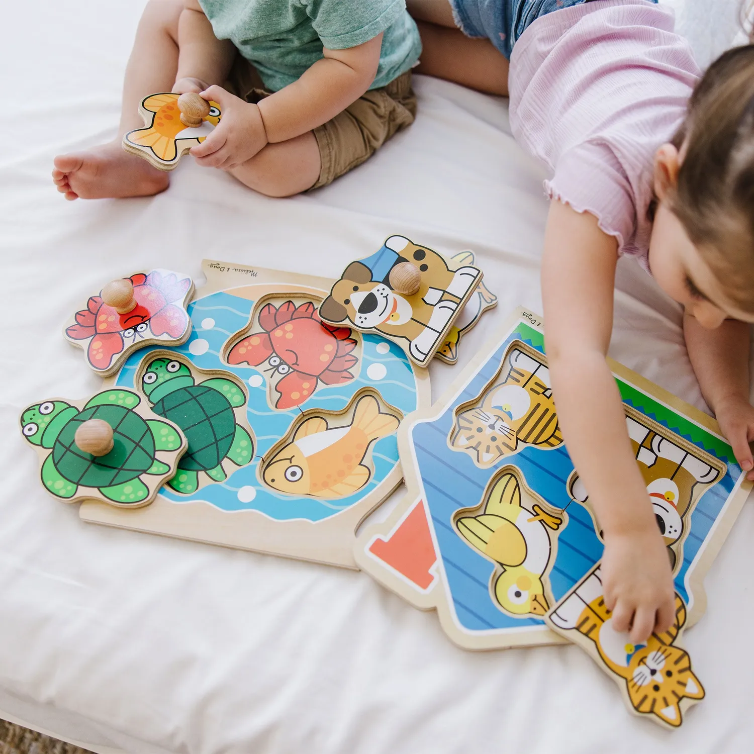 Melissa & Doug Jumbo Knoppuzzel Hout 2-pack dieren
