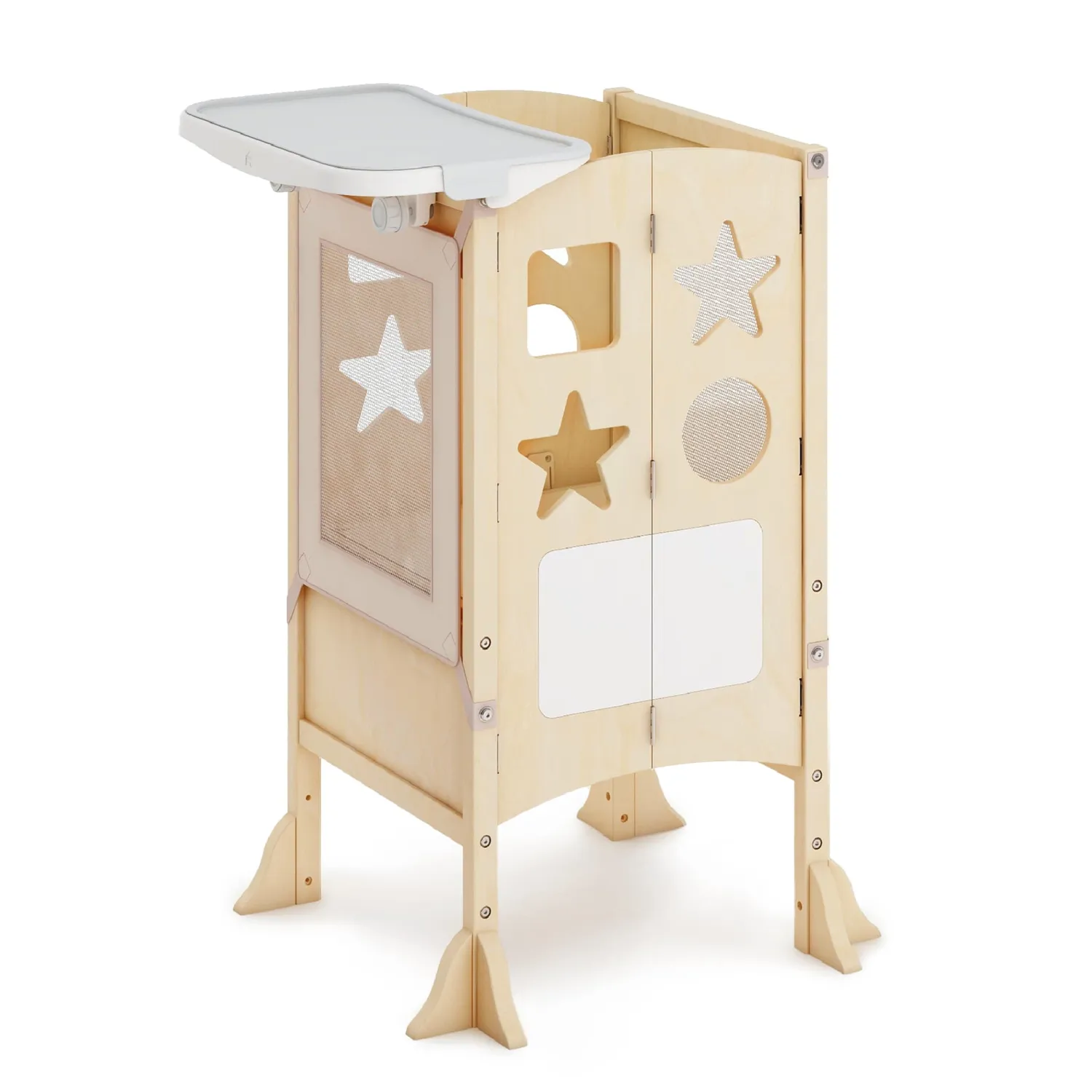 Guidecraft Classic Kitchen Helper leertoren wit met blad peuter