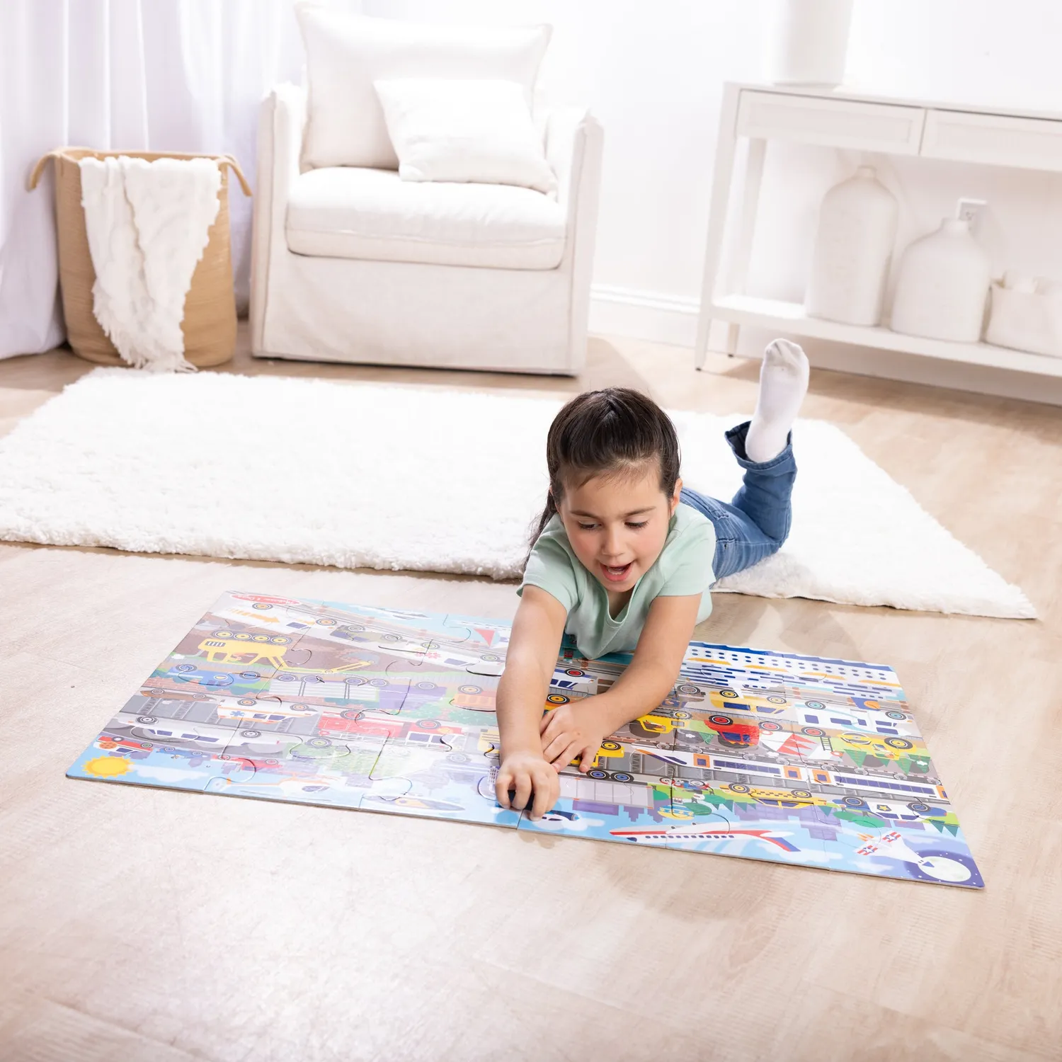 Melissa & Doug Traffic Jam vloerpuzzel 24 stukjes verkeer
