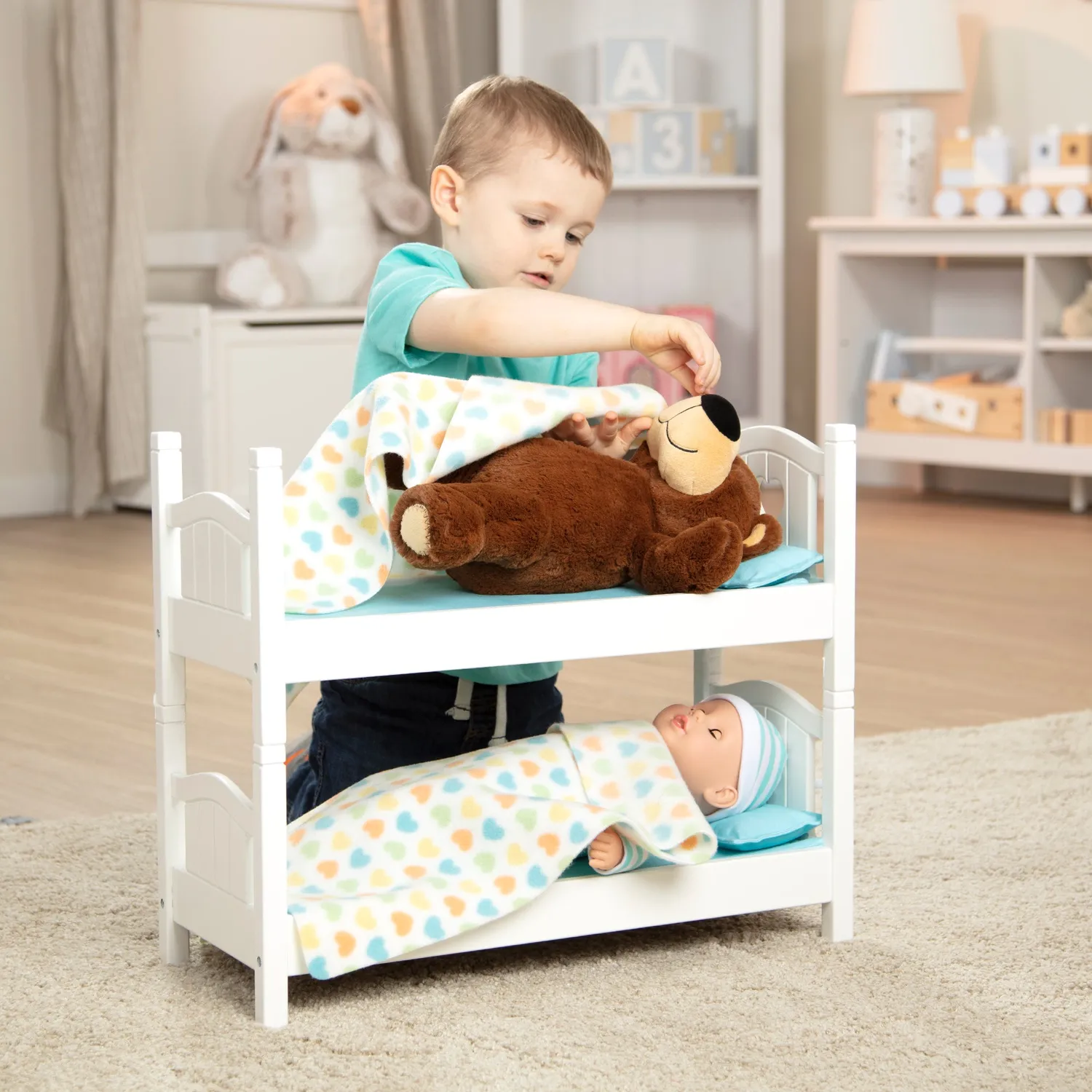 Melissa & Doug Mine to Love Play Bunk Bed poppenbed hout