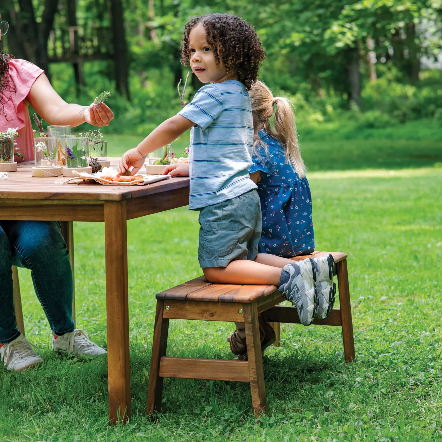 Guidecraft Acadia Outdoor Bench kinderbank 36 inch hout