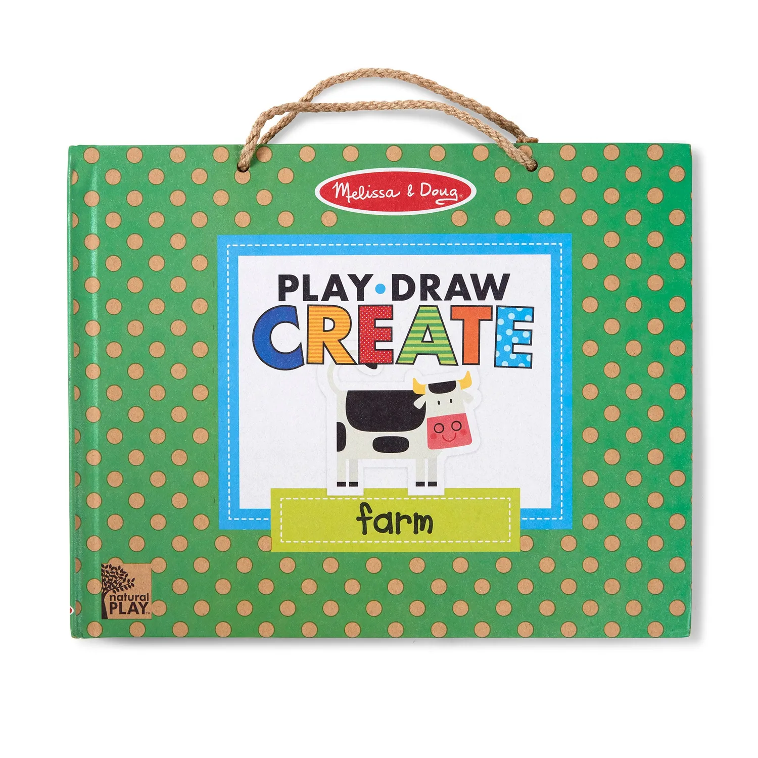 Melissa & Doug Natural Play Farm teken- en magneetkoffer 45-delig