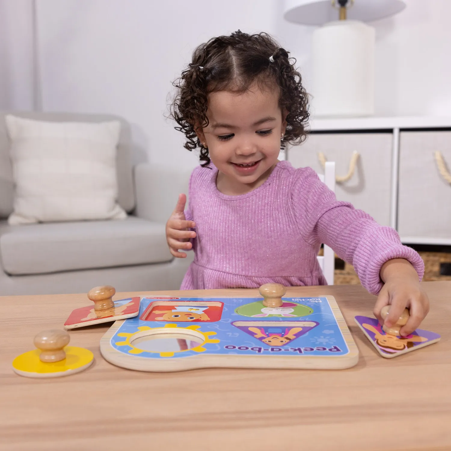 Melissa & Doug Ms Rachel Peek-a-Boo puzzel 4 stuks houten