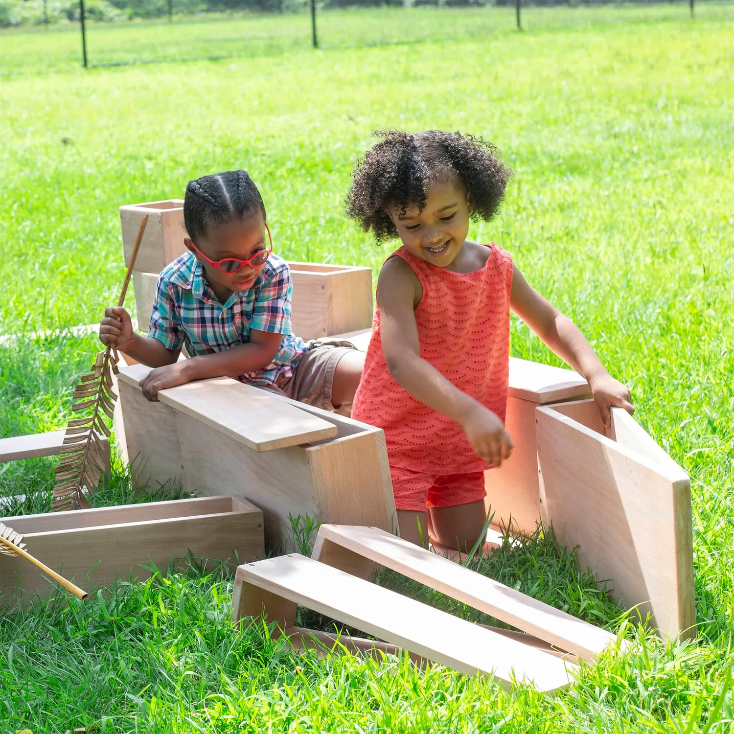 Guidecraft Outdoor Hollow Blocks bouwblokken 25-delig hout