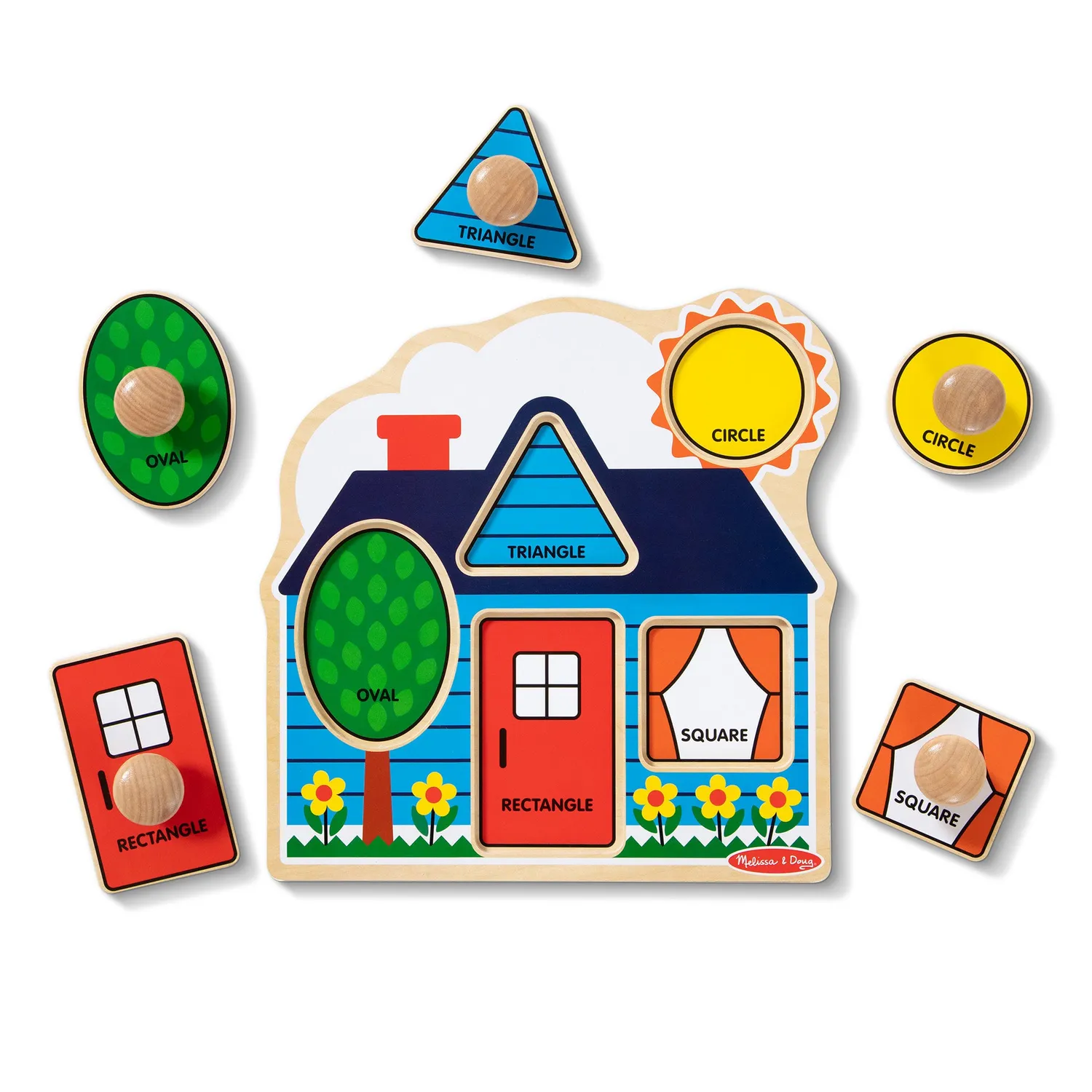 Melissa & Doug First Shapes houten vormenpuzzel 5 stukjes