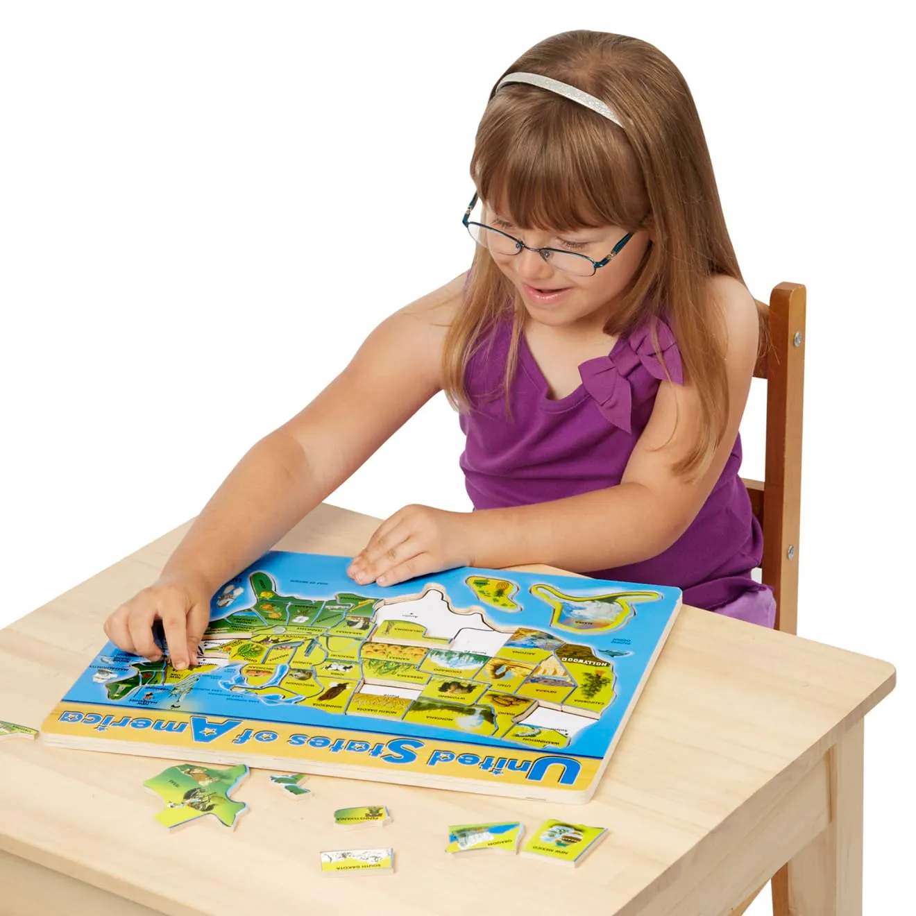 Melissa & Doug USA Kaart houten puzzel 45 stukjes