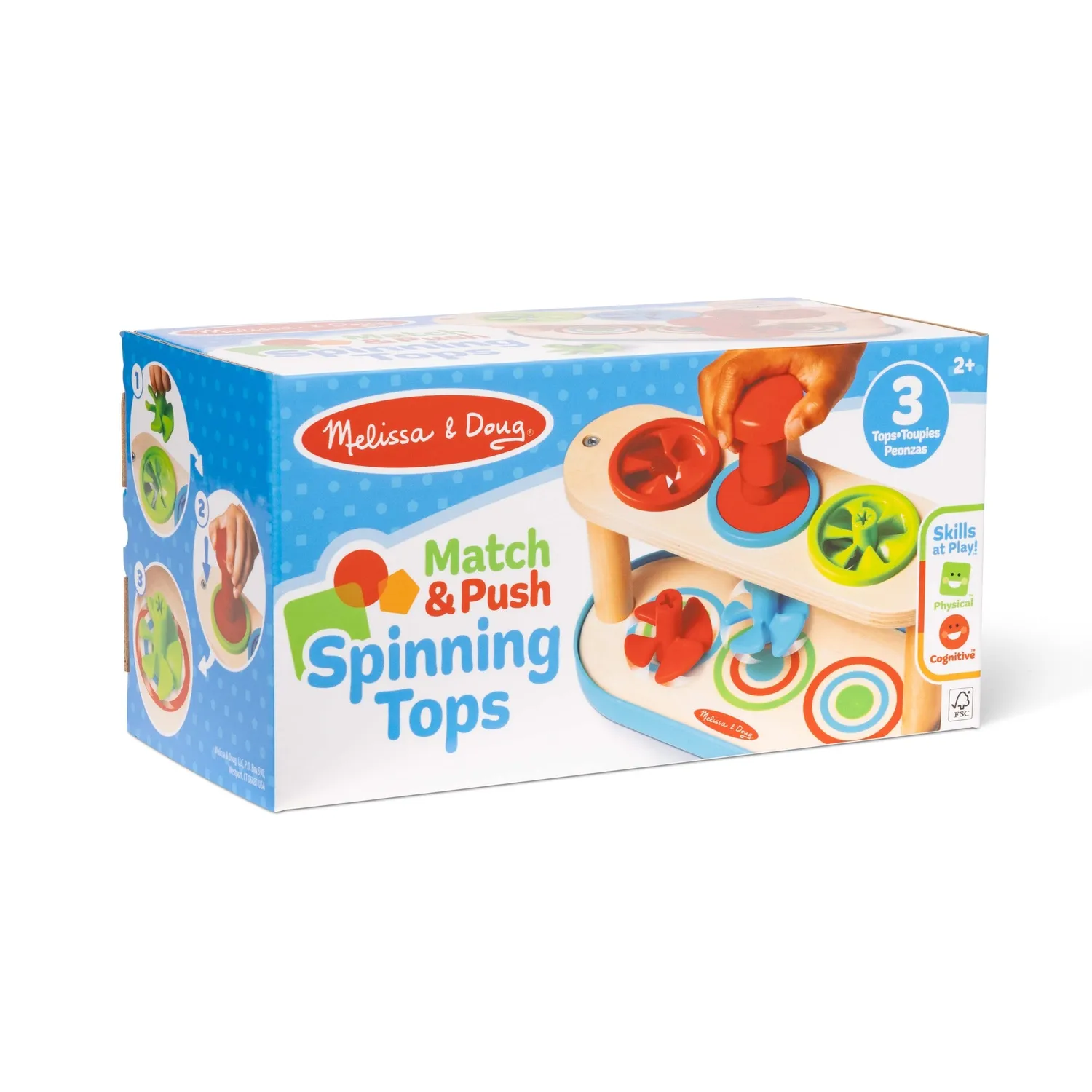 Melissa & Doug Match & Push houten tolletjes 3 stuks peuter