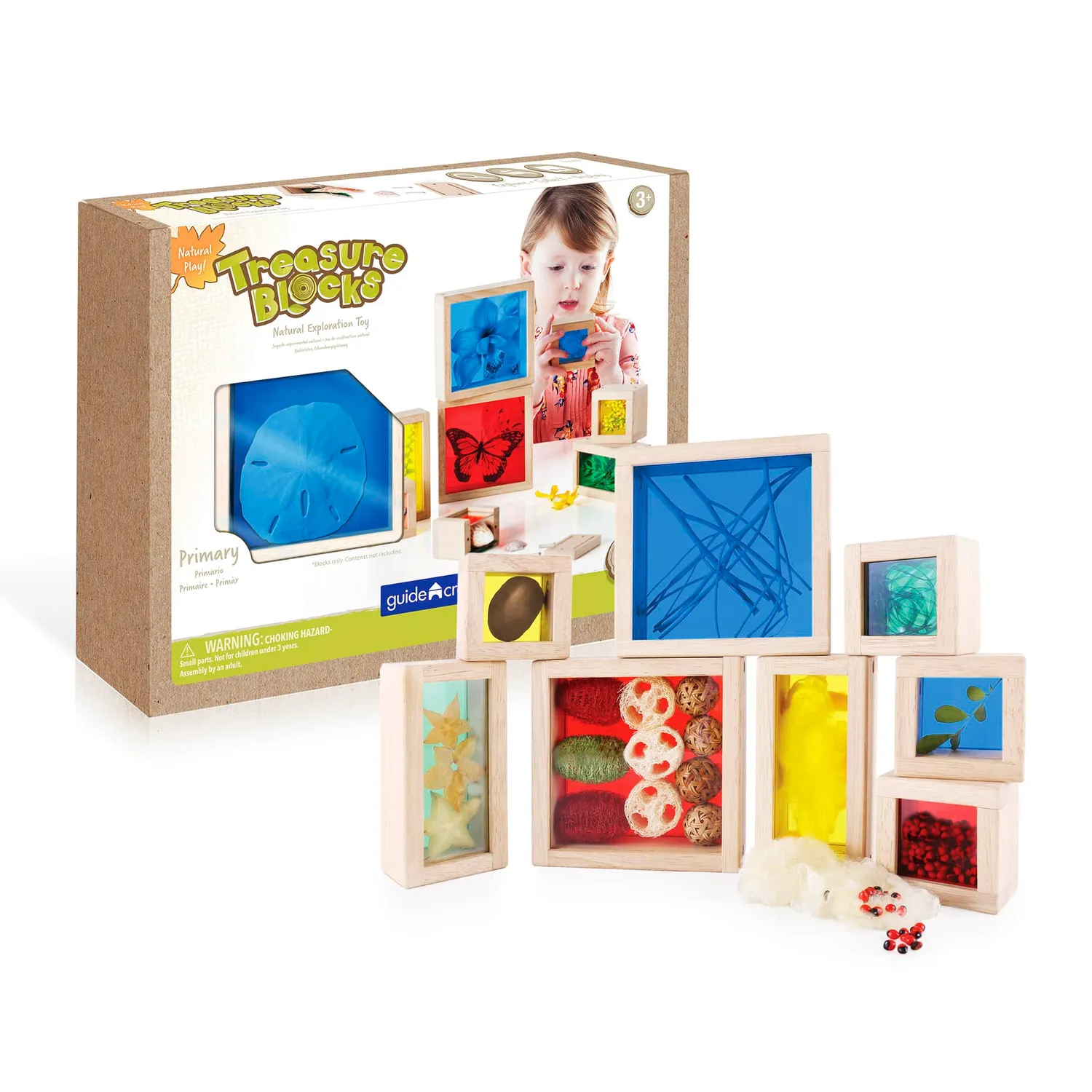Guidecraft Treasure Blocks sensorische blokken transparant 8 stuks
