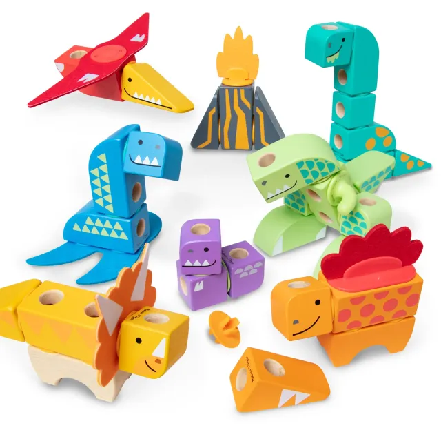 Melissa & Doug Blockables Dinosaur bouwset hout dino
