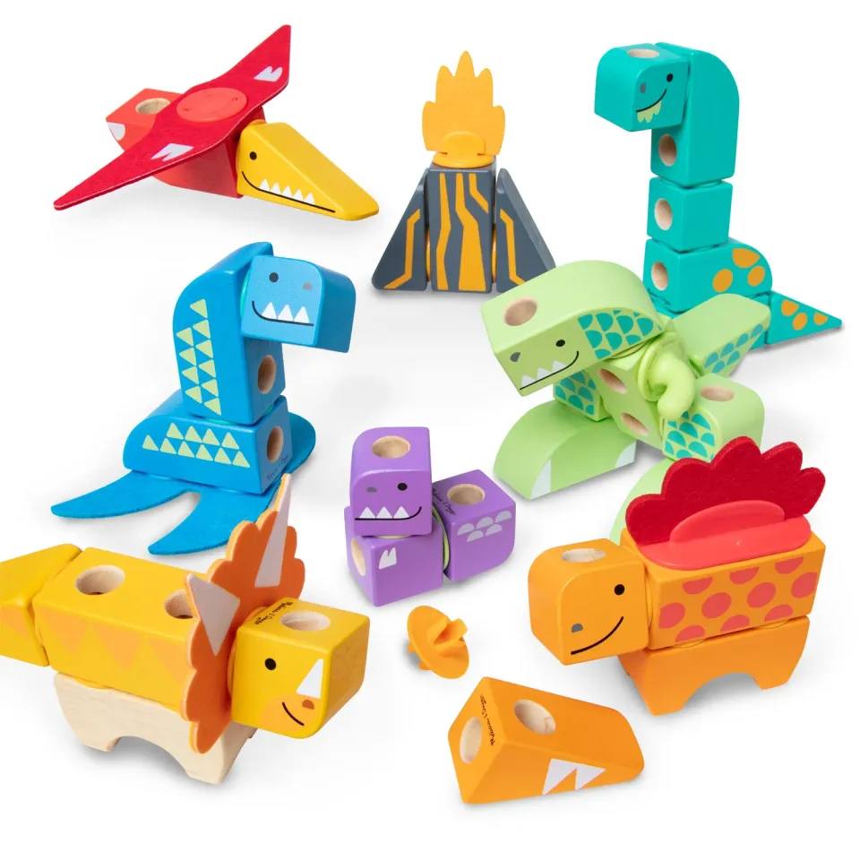 Melissa & Doug Blockables Dinosaur bouwset hout dino