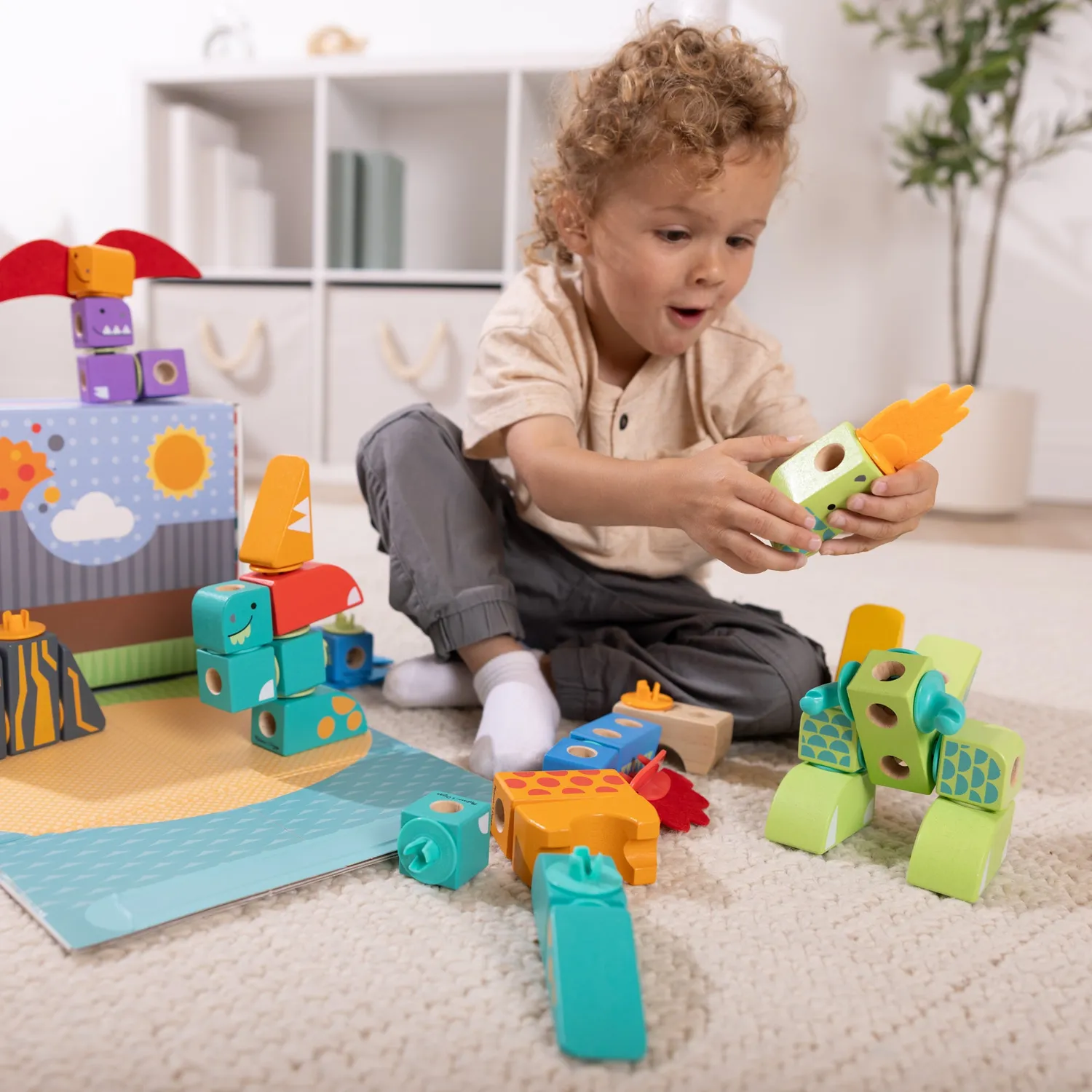Melissa & Doug Blockables Dinosaur bouwset hout dino