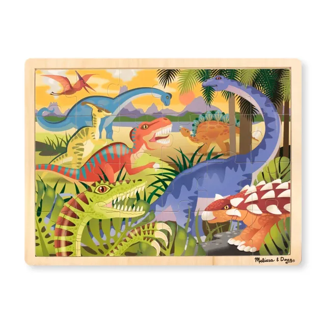 Melissa & Doug Dinosaur houten puzzel 24 stukjes dino