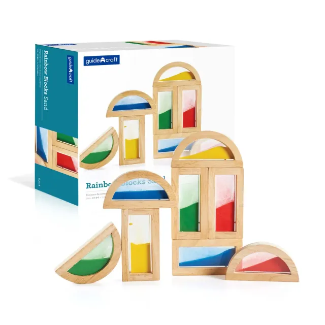 Guidecraft Rainbow Blocks Sand bouwblokken 8 stuks zand