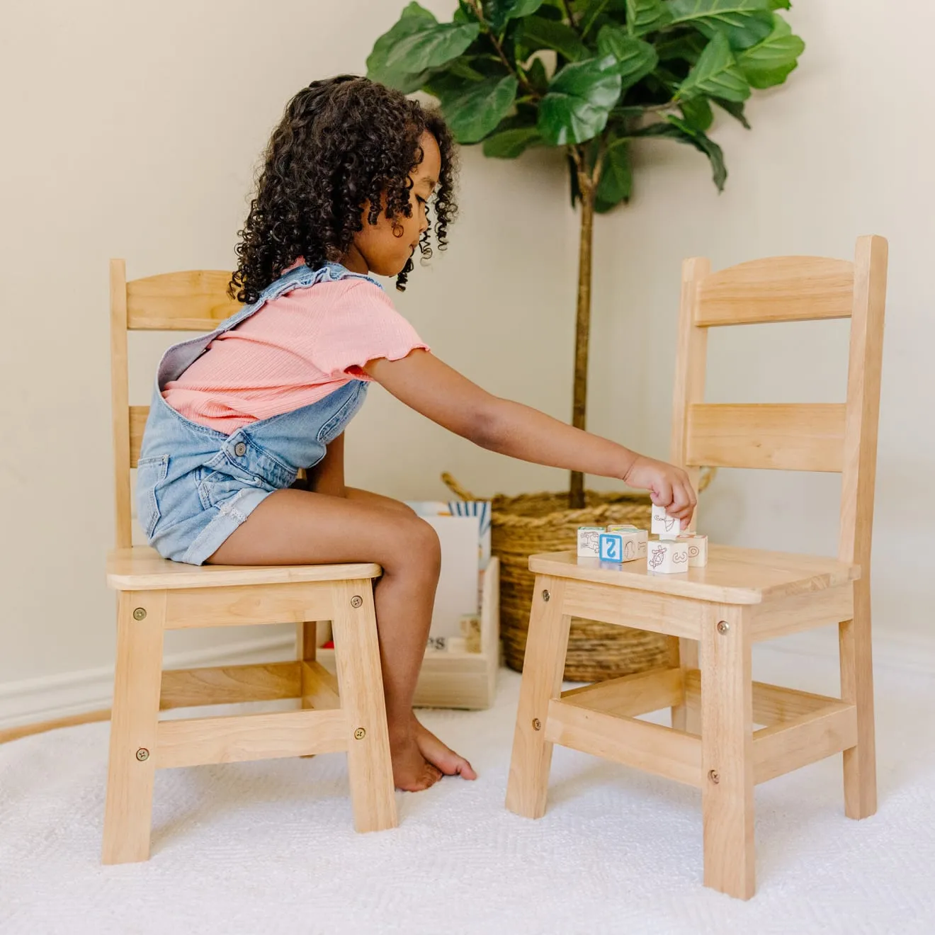 Melissa & Doug Houten kinderstoelen 2 stuks 28 cm zit bio