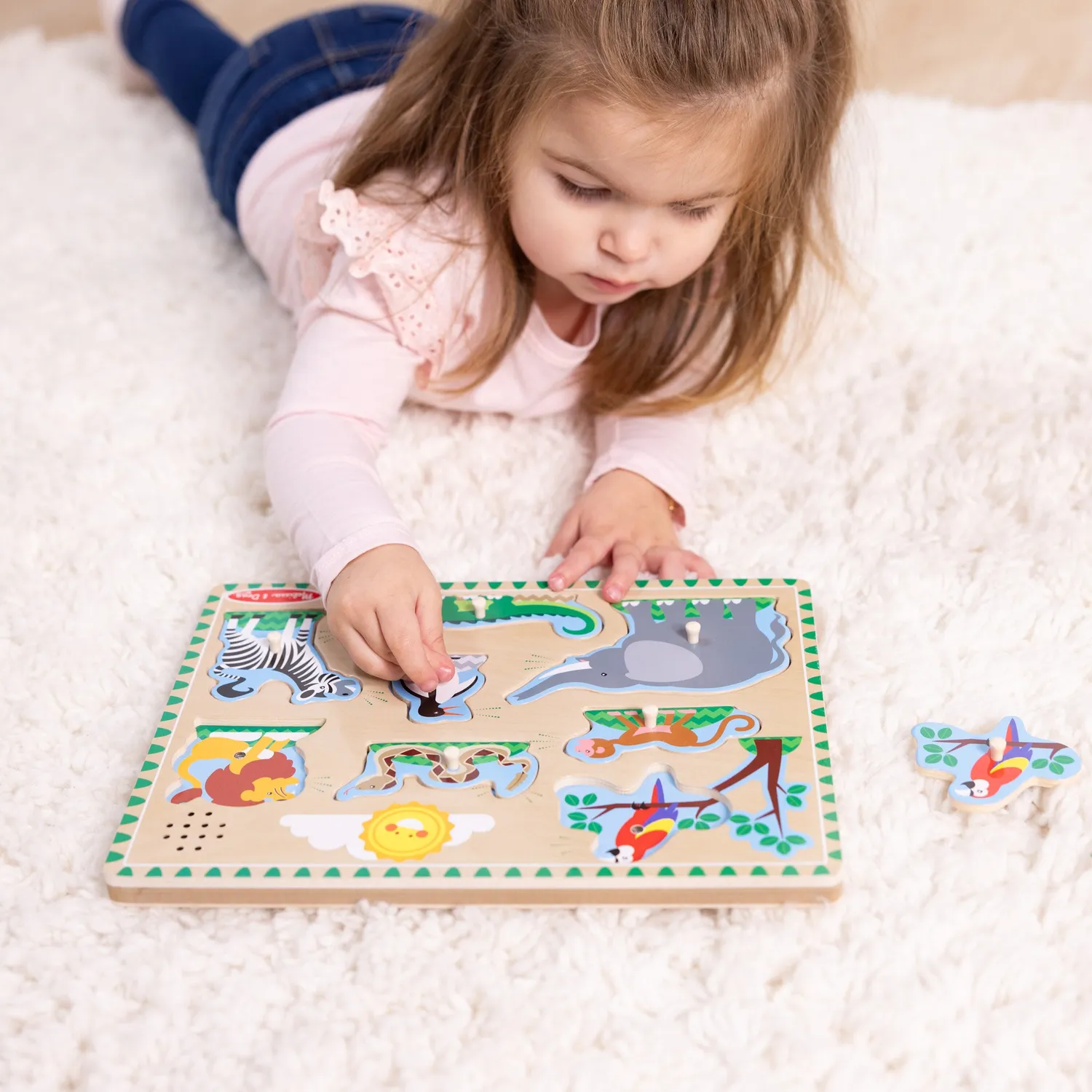 Melissa & Doug Zoo geluidspuzzel 8 stukjes dierengeluid